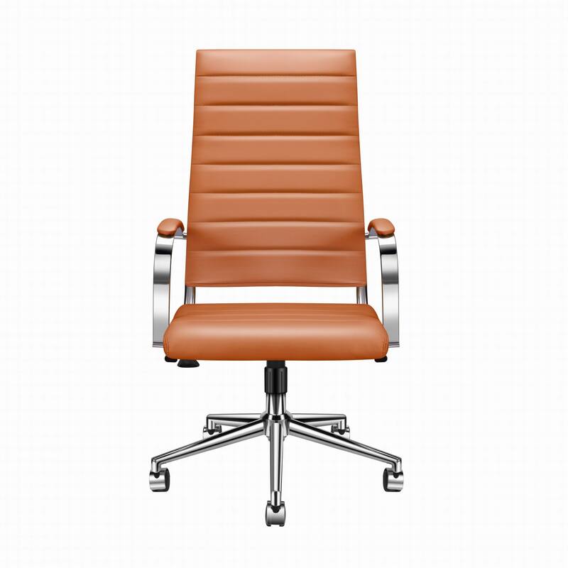 LUXMOD® Office Chair Faux Leather Silver Frame Adjustable and Swivel