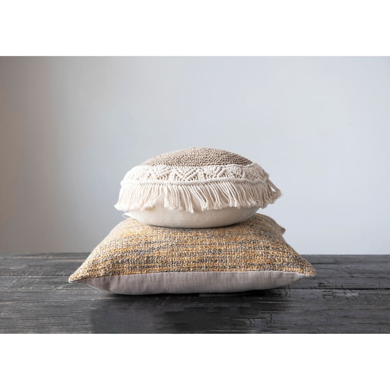 Mélange Cotton Blend Bouclé Pillow