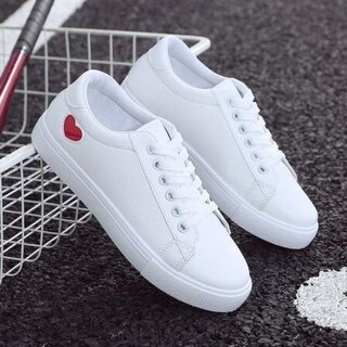white shoes with heart