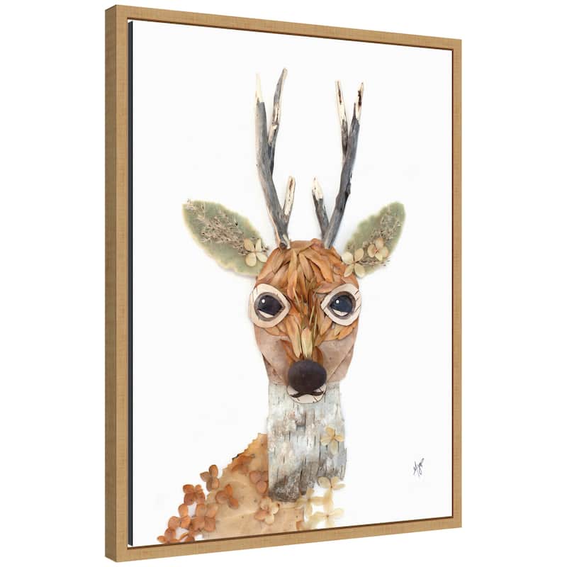 Kate and Laurel Buck by Madeline Jeppesen Framed Canvas Wall Art Print - 18x24 - Natural