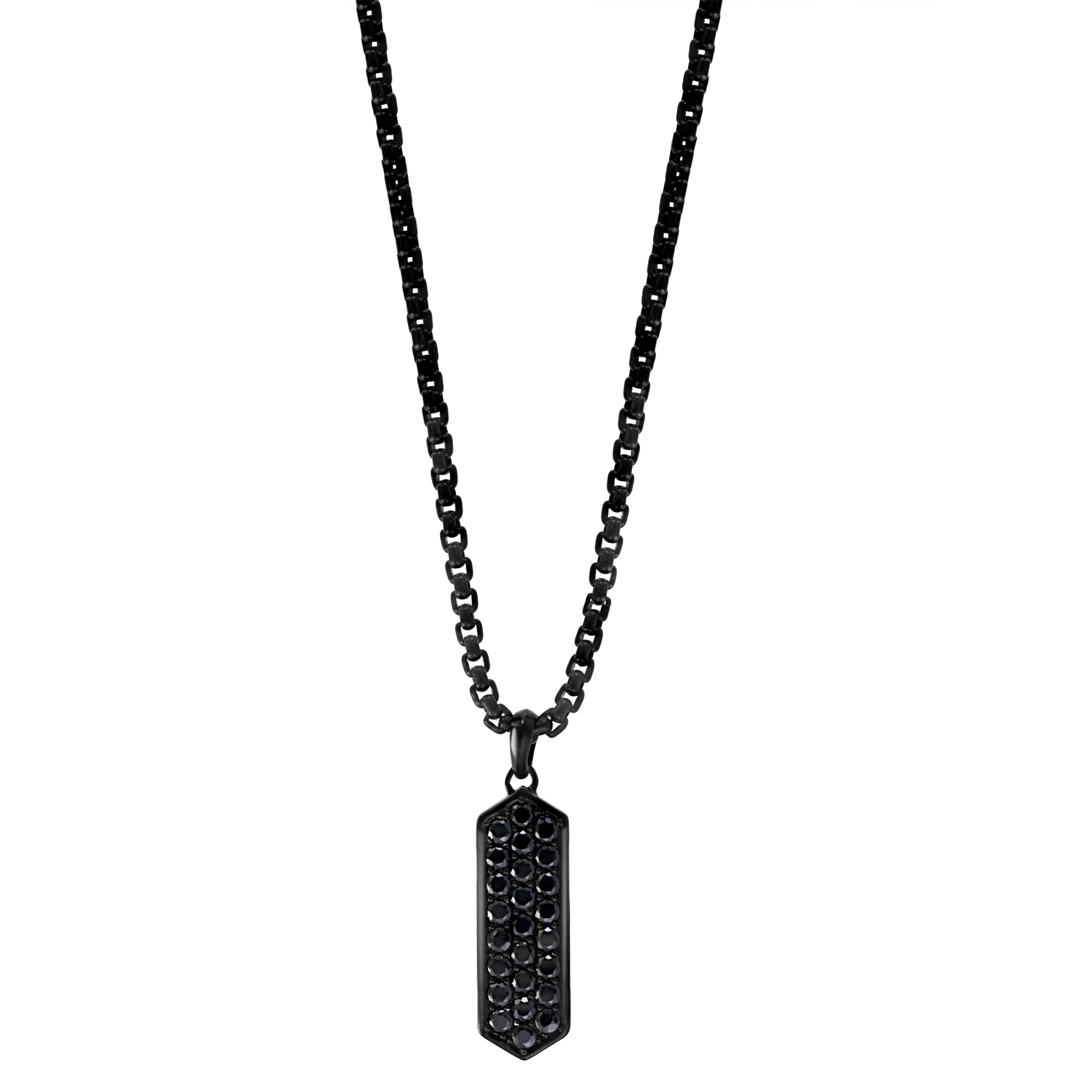 EFFY Men's 925 Sterling Silver Black Spinel Pendant Necklace
