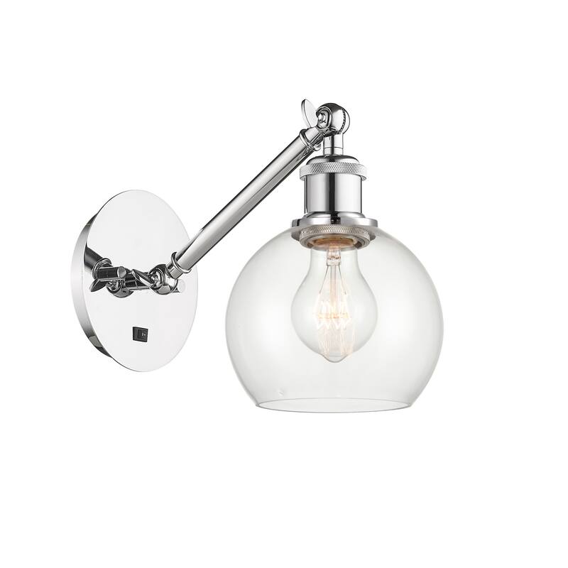 Innovations Lighting 317-1W-12-6 Athens Sconce Athens 12" Tall Wall - Polished Chrome / Clear