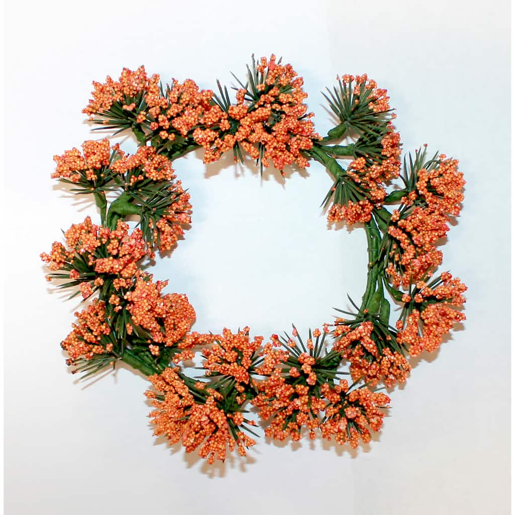 4.5" Orange Bud Candle Ring, Set of 2 - 6"