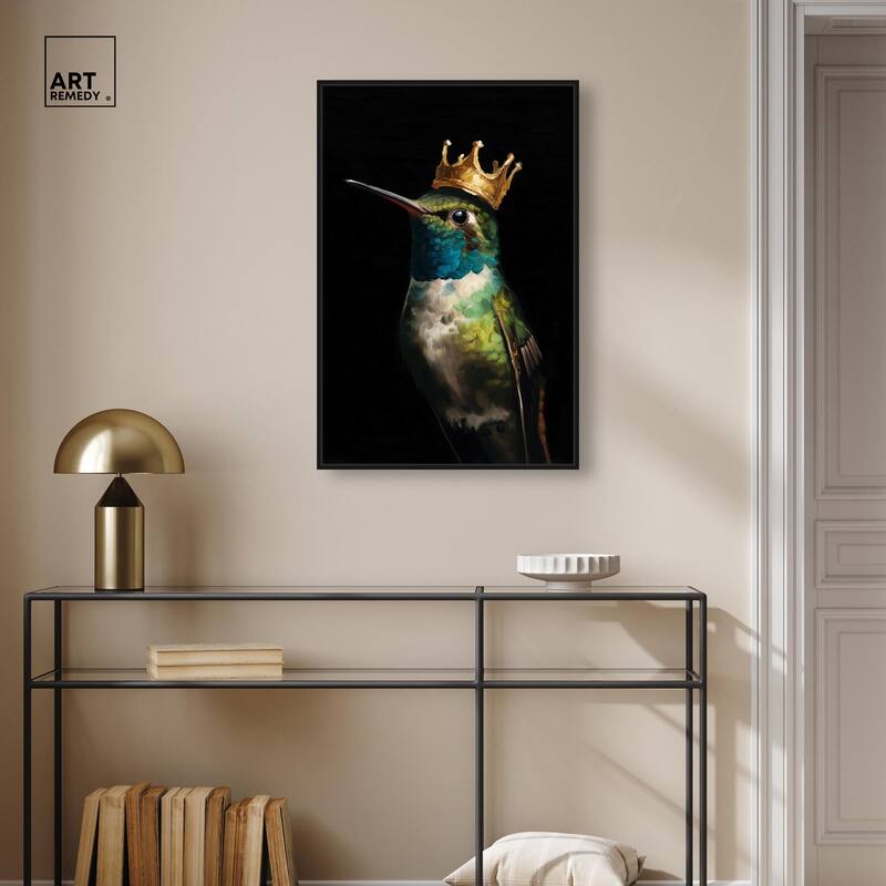 Crowned Azure Bird I Canvas by Art Remedy