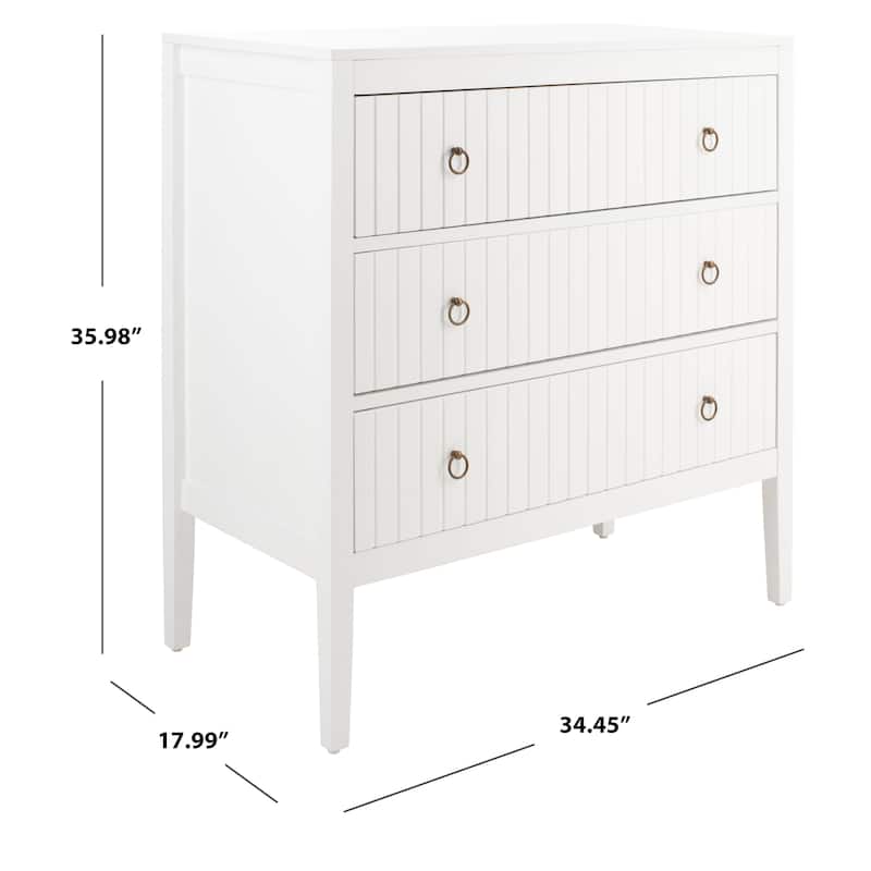SAFAVIEH Susana White 3-Drawer Chest
