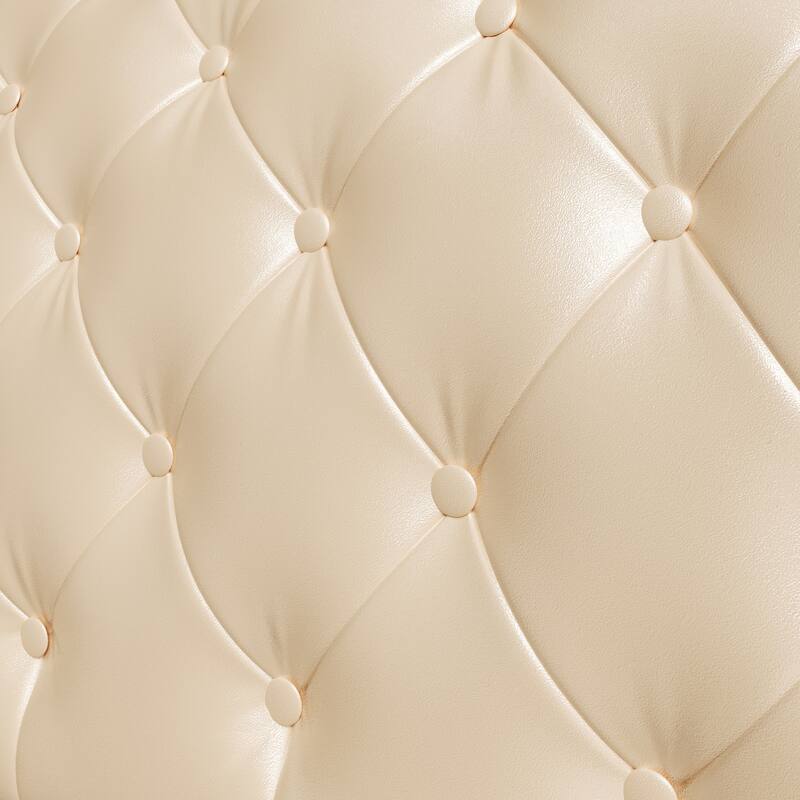 Christopher Knight Home - Modern Upholstered Platform Bed with Wood & Metal Frame - with 44.5" Tall Button-Tufted Headboard