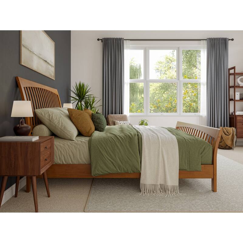 AFI Orleans Solid Wood Low Profile Platform Bed with Matching Footboard