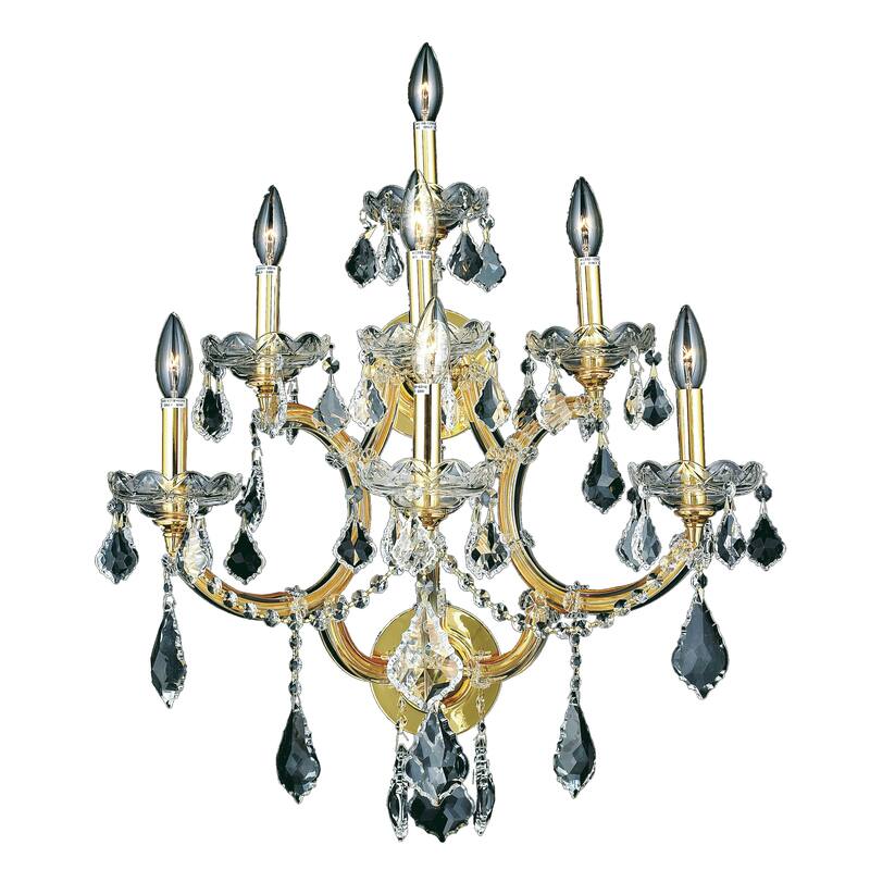 Fleur Illumination Collection Wall Sconce D:22in H:27in E:15.5in Lt:7 Gold Finish