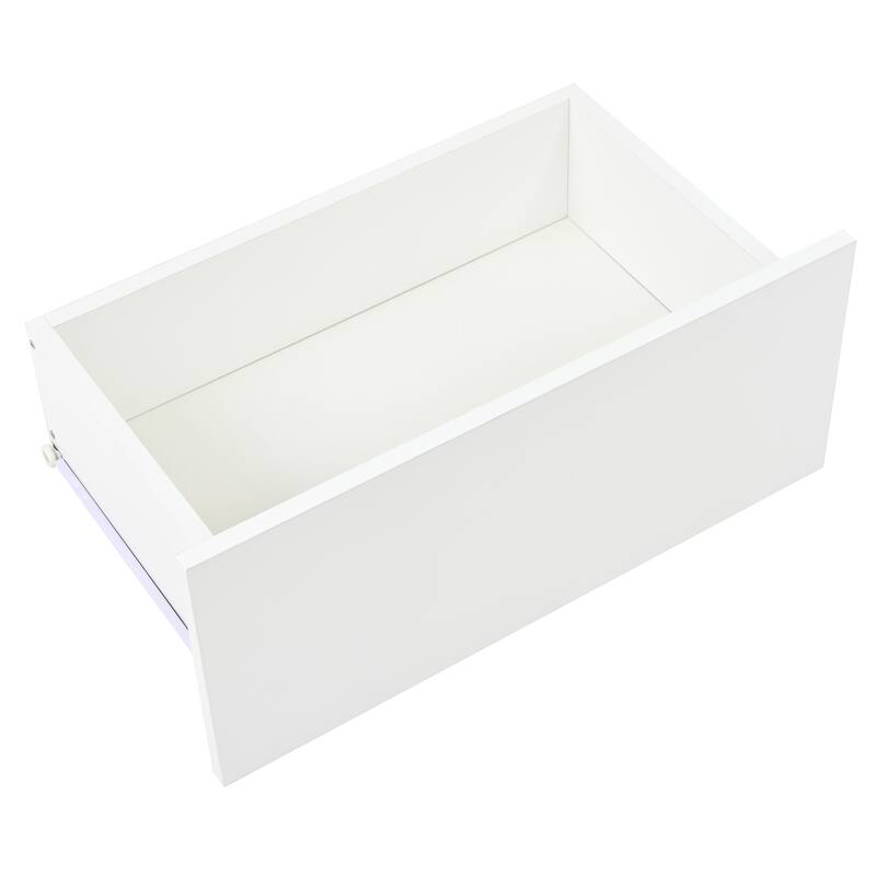 L-Shaped Makeup Vanity Table Extendable Desk 6 Drawers Dresser for Bedroom Dressing Room