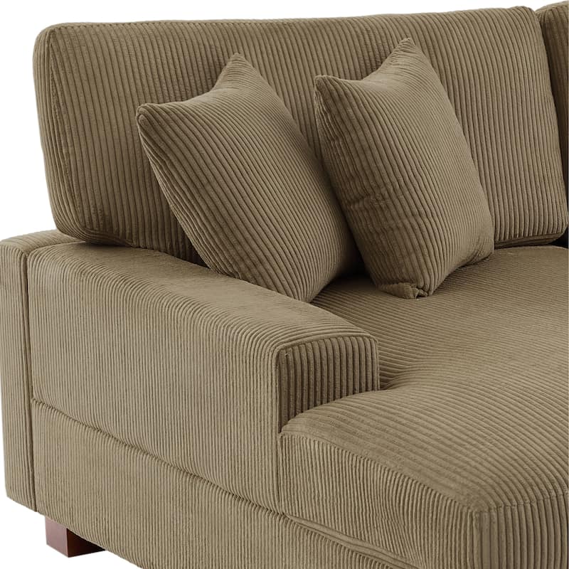 Corduroy Modular Couch Sectional Chaise Lounge Sofa