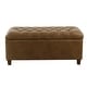 preview thumbnail 2 of 19, Copper Grove Caluire Button Tufted Storage Bench Light Brown Faux Leather