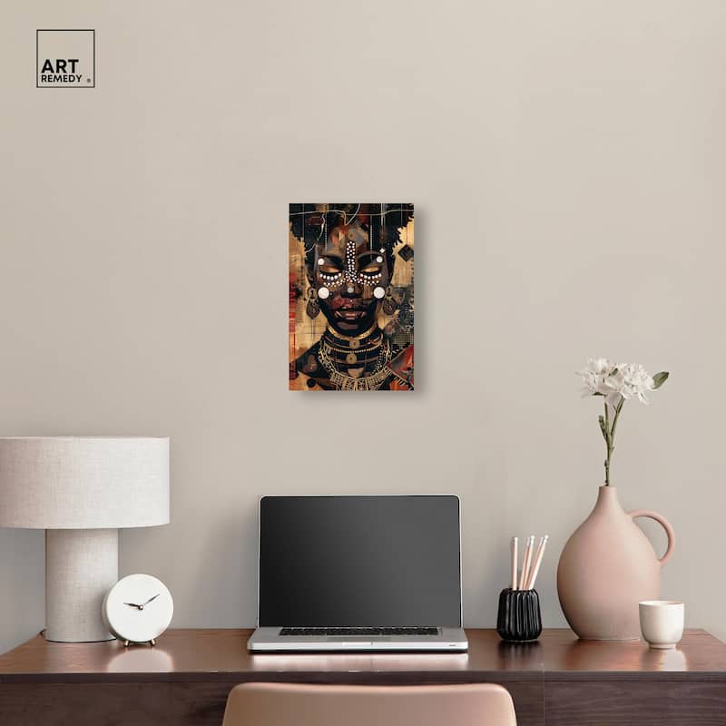 In Golden Accents Canvas by Art Remedy, Gallery Wrapped