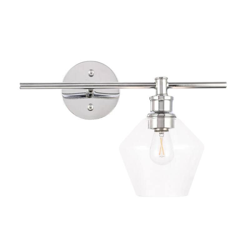 Gerald 1-Light Glass Right Wall sconce - 14.7/10.2 - 14.7/10.2
