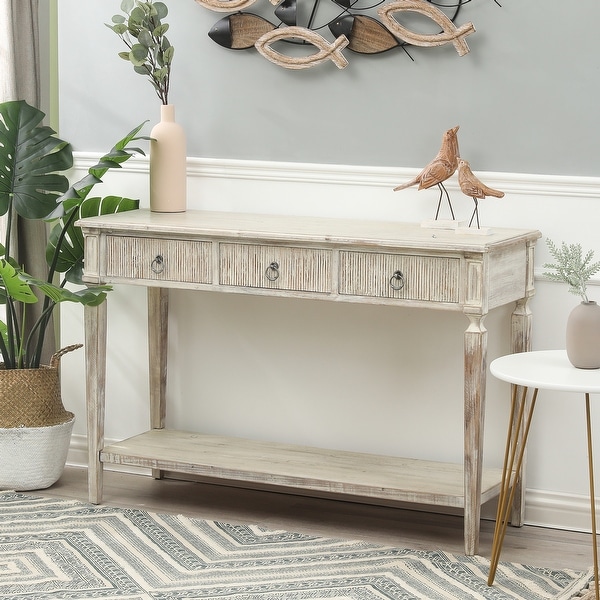 White washed sales wood console table