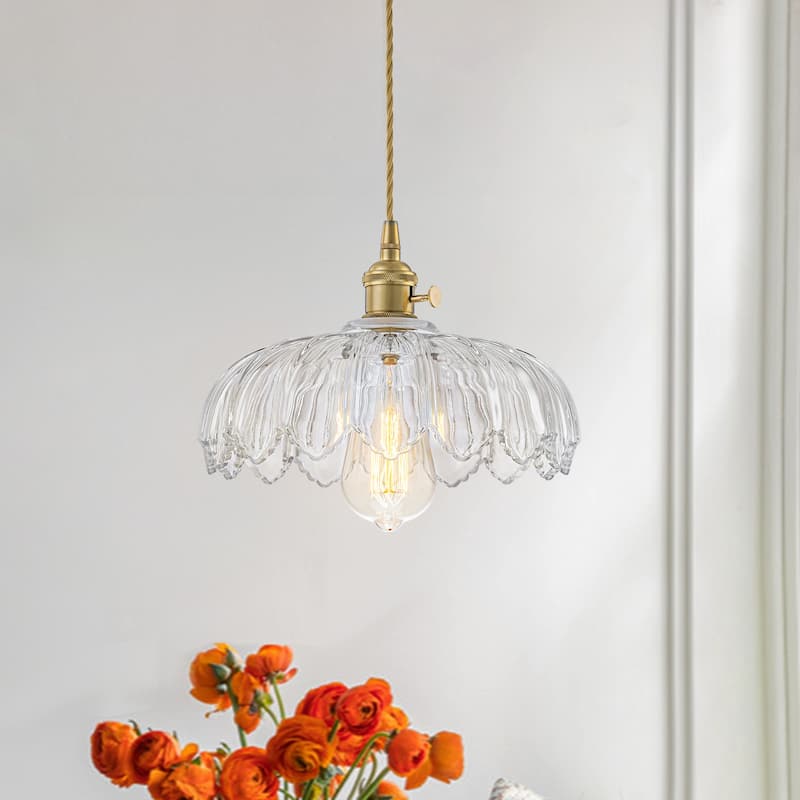 10'' Wide Flower Pendant Light for Kitchen Island - Clear