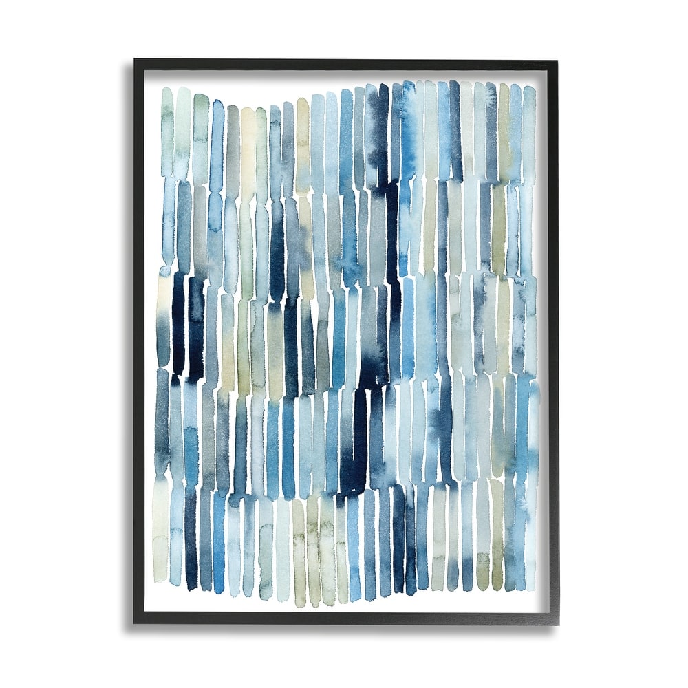 Stupell Nautical Inspired Abstraction Blue Beige Blocked Lines Framed Giclee Texturized Art by Grace Popp