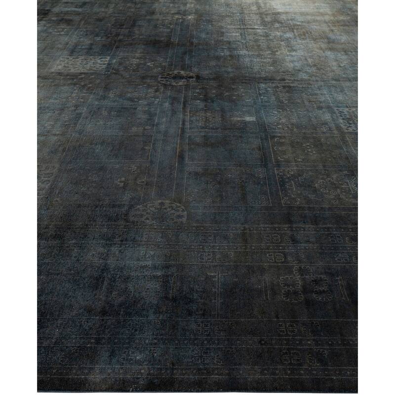 Overdyed One-of-a-Kind Hand-Knotted Area Rug - Black - 12' 2" x 18' 6"