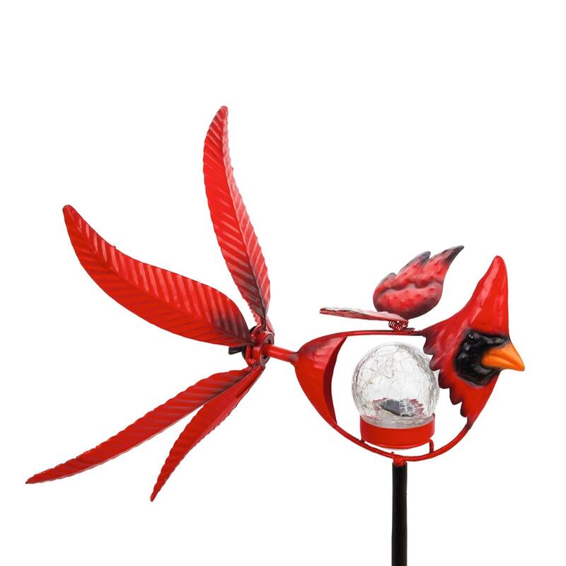 38 in. Solar Cardinal Staked Wind Spinner