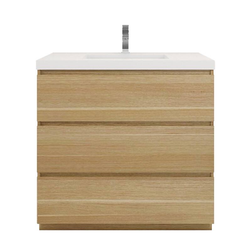 Aron 36'' Freestanding Vanity with Reinforced Acrylic Sink - 36'' Width - White Oak
