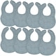 preview thumbnail 55 of 60, Muslin Cotton Baby Bibs Adjustable Size with Easy Snaps by Comfy Cubs Pacific Blue - Pack of 8