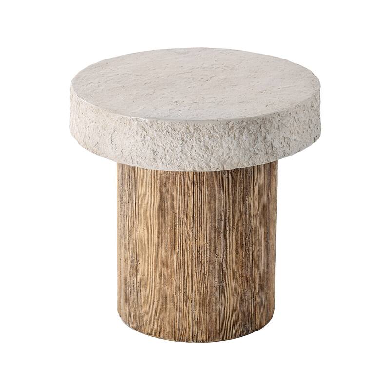 OSIEST 19.7'' Outdoor Concrete Patio Coffee Table
