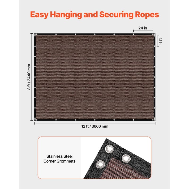 140 GSM HDPE Rectangular Outdoor Shade Cloth with 90%UV Protection Waterproof Sunblock Mesh