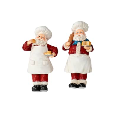 12" Santa Chef, Set of 2