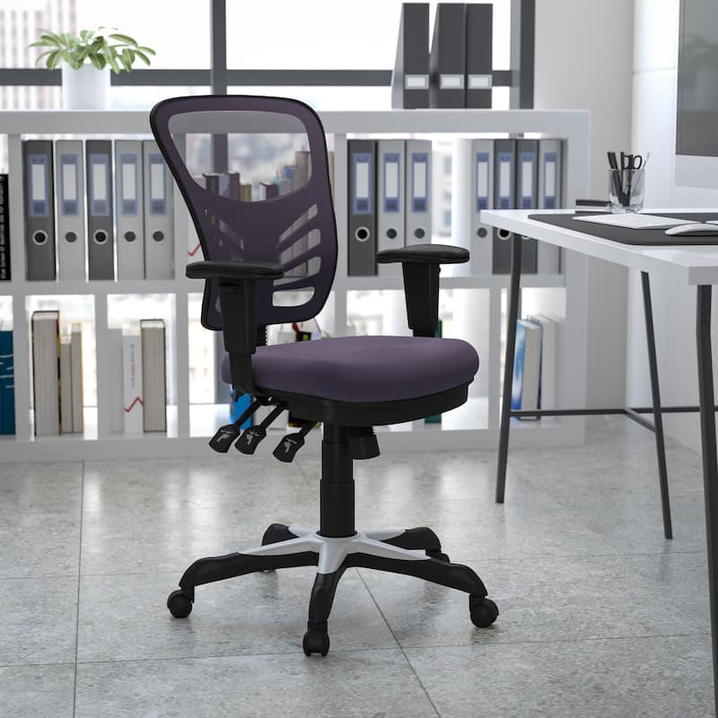 Mid-back Blue Mesh Adjustable Ergonomic Office Chair - Dark Gray