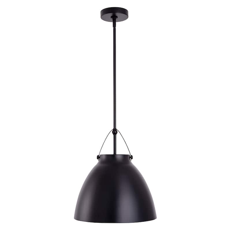1-Light Modern Black Metal Pendant Light - 14.17"D x 14.2"W x 15.8"H