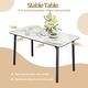 preview thumbnail 20 of 25, 55” Rectangular Kitchen Dining Table Sintered Stone Tempered Glass Top with Metal Frame Table