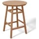 preview thumbnail 1 of 7, Laguna Hdpe All Weather Outdoor Patio 35" Round Bar Table Teak