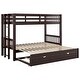 preview thumbnail 18 of 17, Twin Over Pull-Out Bunk Bed with Trundle, Solid Wood Twin Over Twin/Double Twin Bunk Bed with Ladder and Full-Length Guardrail