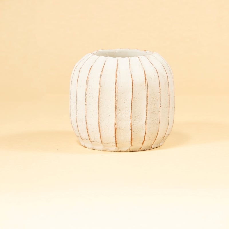 Rustic Fluted Pot Planter - 20" - White
