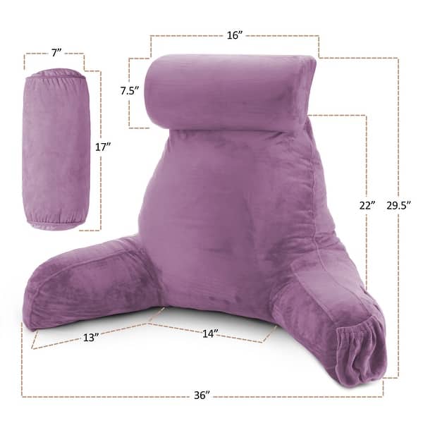 dimension image slide 32 of 62, Nestl Memory Foam Reading Pillow with Backrest, Arms and Pockets