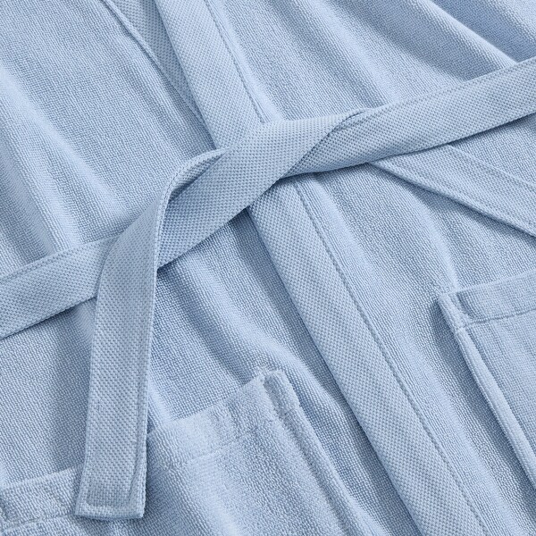 Lacoste Classic Pique Cotton Bath Robe Above the Knee, One Size