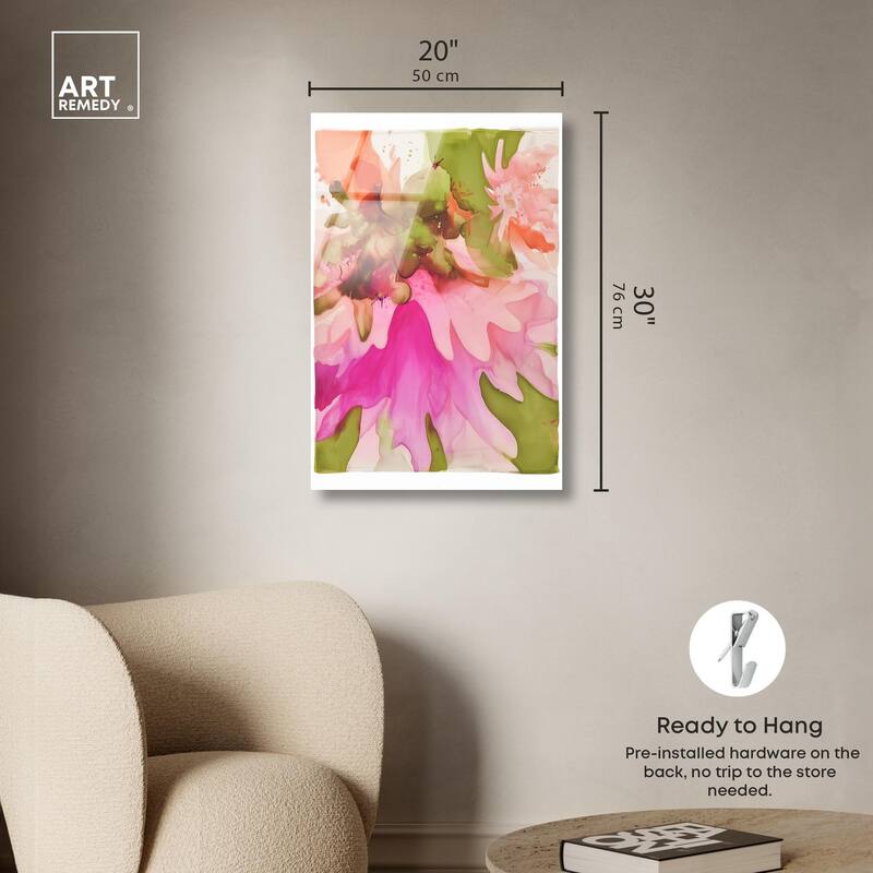 Vibrant Fluidity Floral I Acrylic by Art Remedy, Ready to Hang