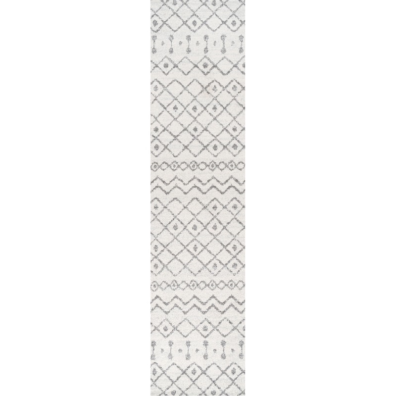 JONATHAN Y Izil Moroccan Beni Souk Area Rug - 2 X 8 - Cream/Gray