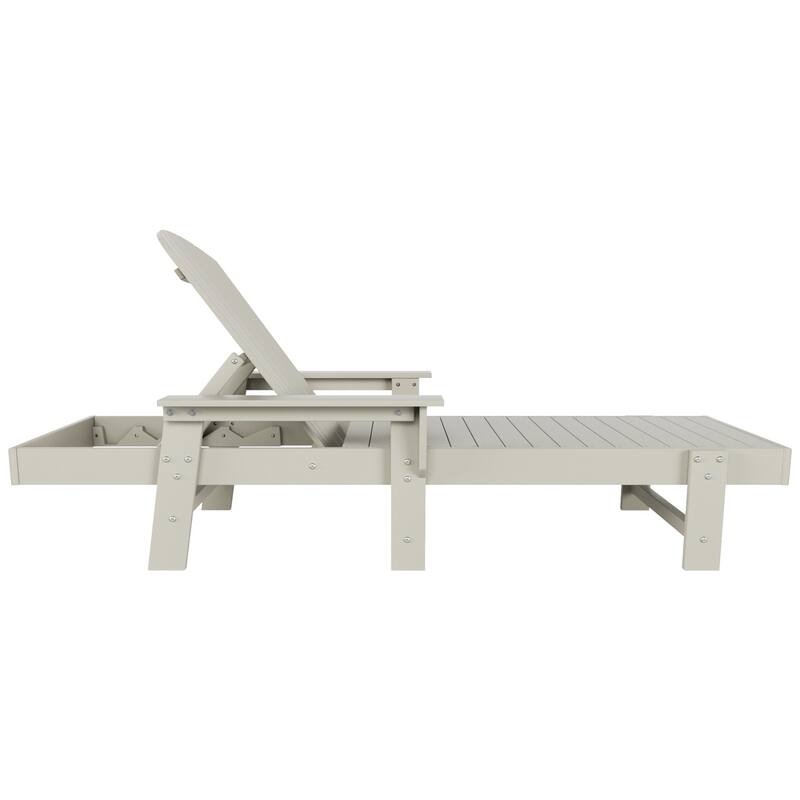 Polytrends Altura Poly Eco-Friendly All Weather Reclining Chaise Lounge with Arms (Set of 2)