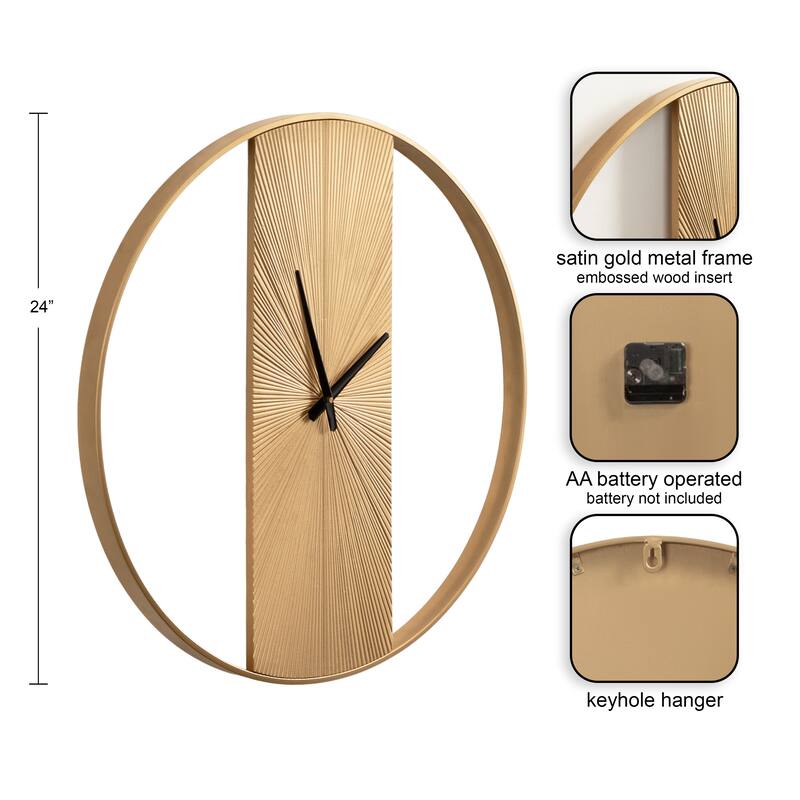 Kate and Laurel Ladd Round Numberless Wall Clock