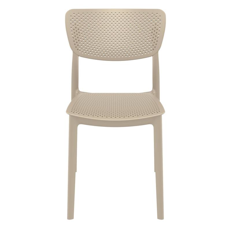 33" Taupe Brown Stackable Patio Dining Chair