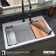 preview thumbnail 29 of 52, Karran Top Mount 33 in. Large Single Bowl Quartz Workstation Kitchen Sink