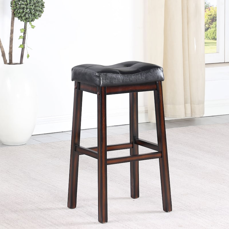 Donald Upholstered Padded Seat Backless Stool (Set of 2)