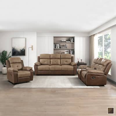 Jonnie 3-Piece Manual Reclining Living Room Sofa Set