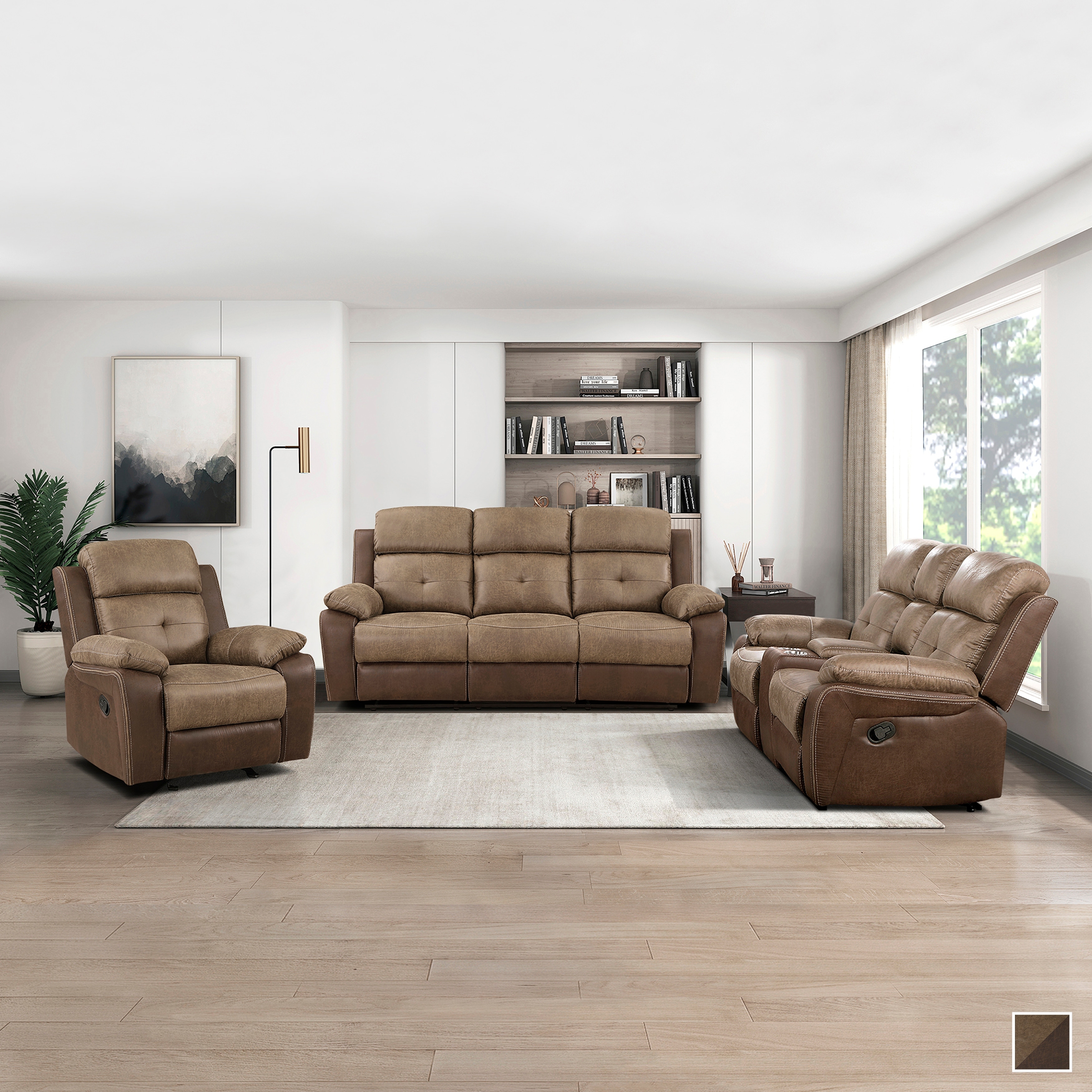 Fremont & Park Jonnie 3-Piece Manual Reclining Living Room Sofa Set