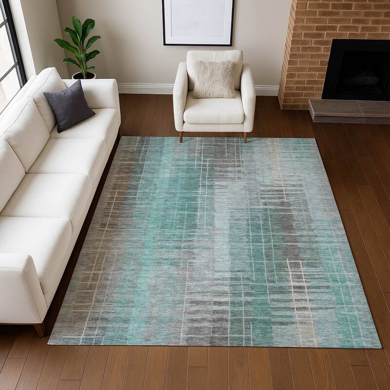 Machine Washable Indoor/ Outdoor Contemporary Aaron Chantille Rug