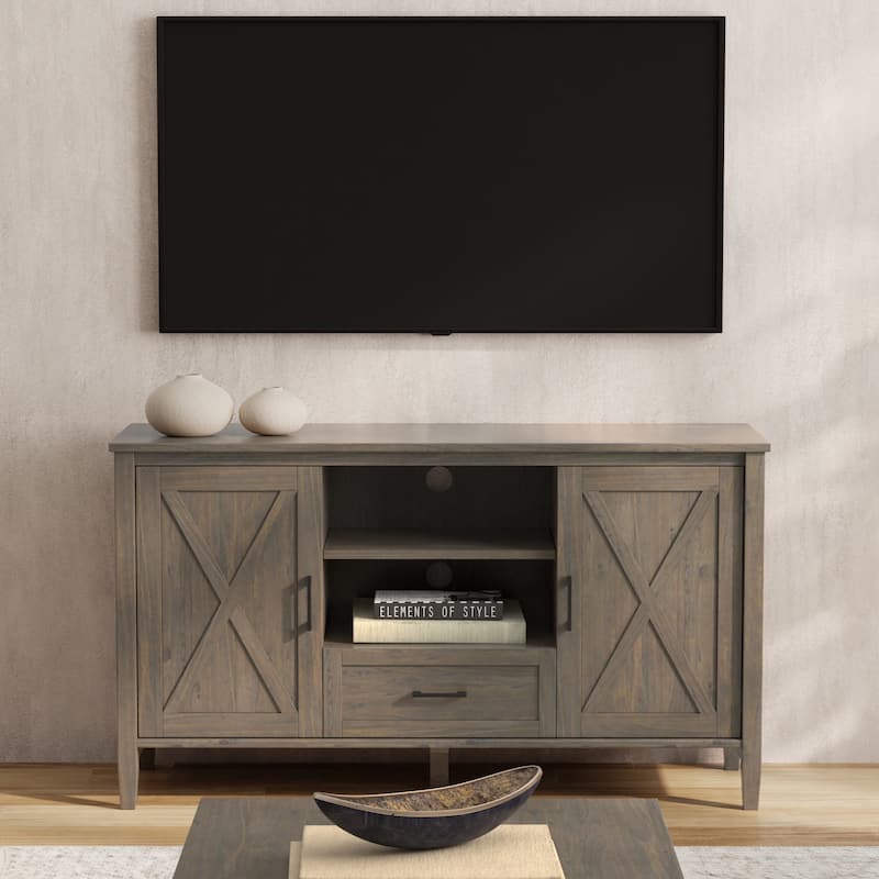 WYNDENHALL Cantina SOLID WOOD 53 inch Wide Transitional TV Media Stand in Smoky Brown For TVs up to 60 inches - Smoky Brown