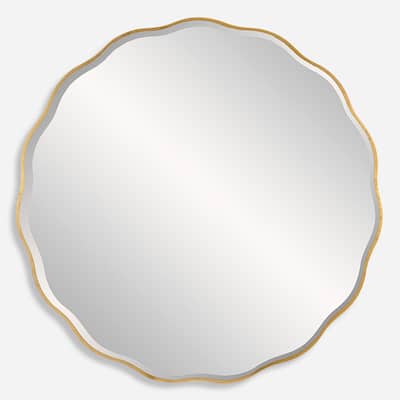 Uttermost Aneta Large Gold Round Mirror - 60"W x 60"H x 0.67"D