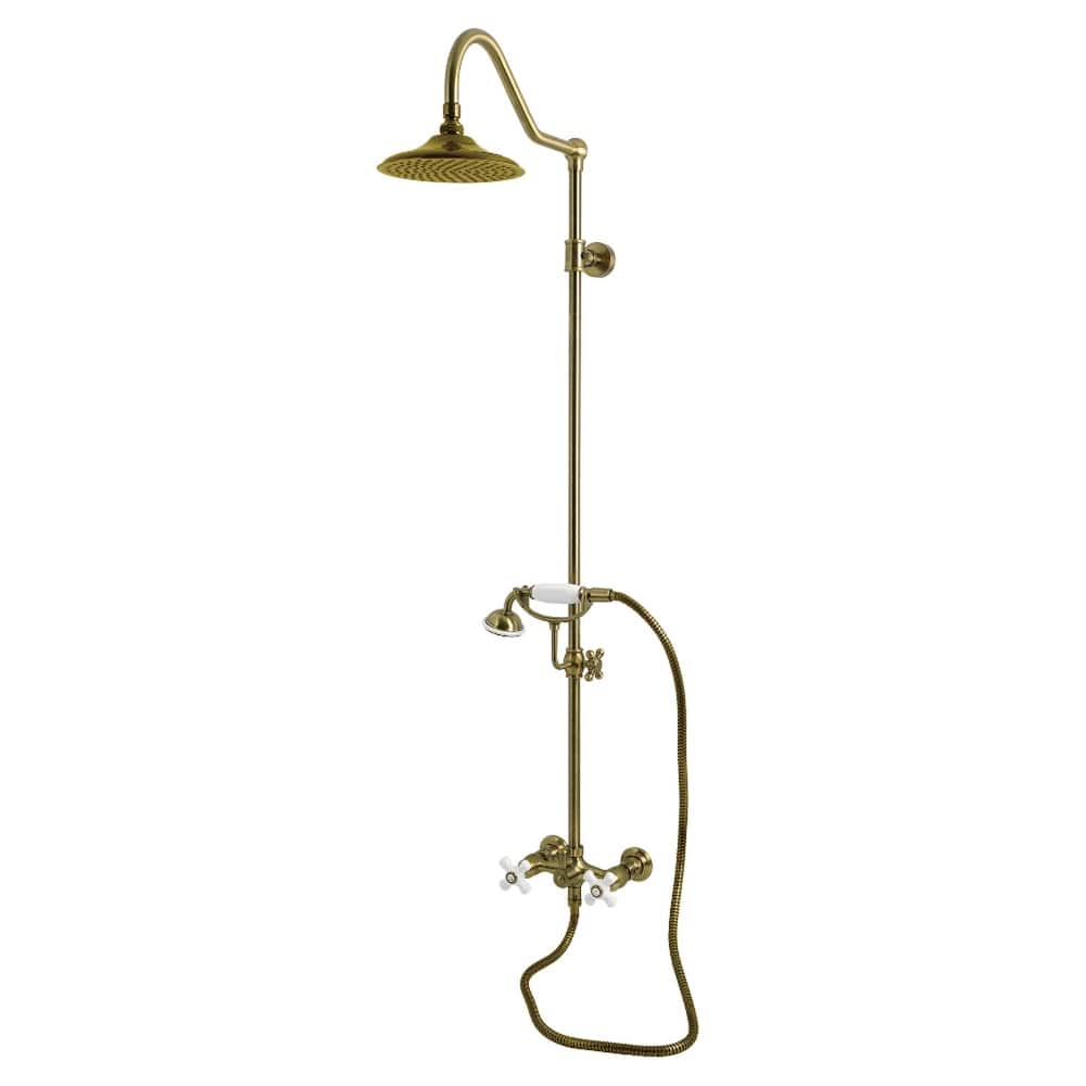 Kingston Brass Kingston Wall Mount Rain Drop Shower System with Hand Shower