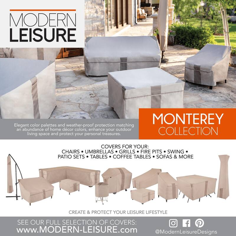 Modern Leisure Monterey Patio Dining Set Cover, 100" W x 70" D x 35" H, Beige