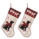 preview thumbnail 43 of 51, Glitzhome 21"L LED Embroidered Linen Reindeer Cat Dog Christmas Stockings 2 PK Dog